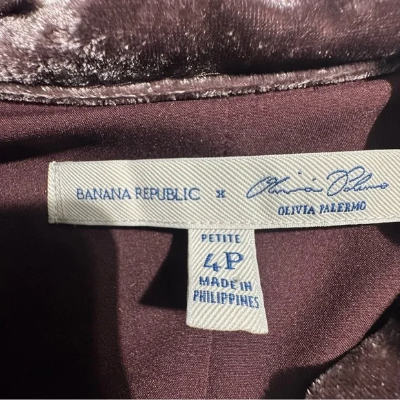 Banana Republic x Olivia Palermo Velvet Dress |Size 4P Romantic Vintage-Inspired - Picture 6 of 13